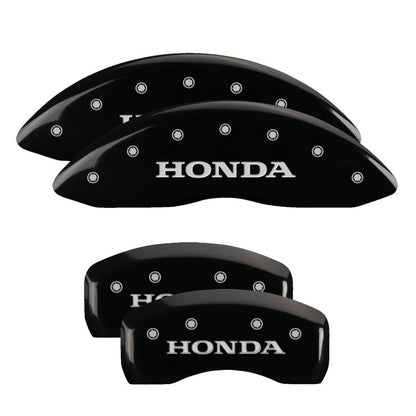 MGP 4 Caliper Covers Engraved Front & Rear Honda Black finish silver ch 20213SHONBK 20213SHONBK Photo - Primary