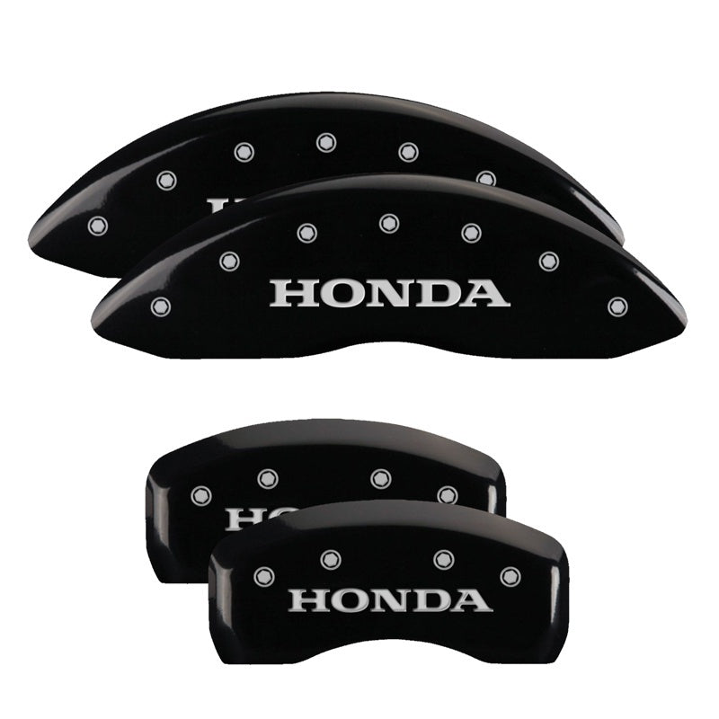 MGP 4 Caliper Covers Engraved Front & Rear Honda Black finish silver ch 20201SHONBK 20201SHONBK Photo - Primary