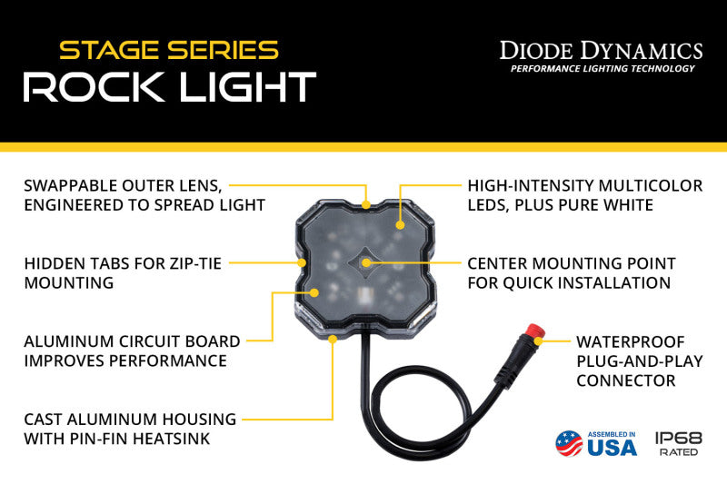 Diode Dynamics Stage Series RGBW LED Rock Light (8-pack) DD7454 DD7454 User 9