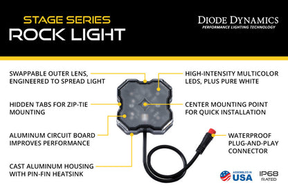 Diode Dynamics Stage Series RGBW LED Rock Light (8-pack) DD7454 DD7454 User 9