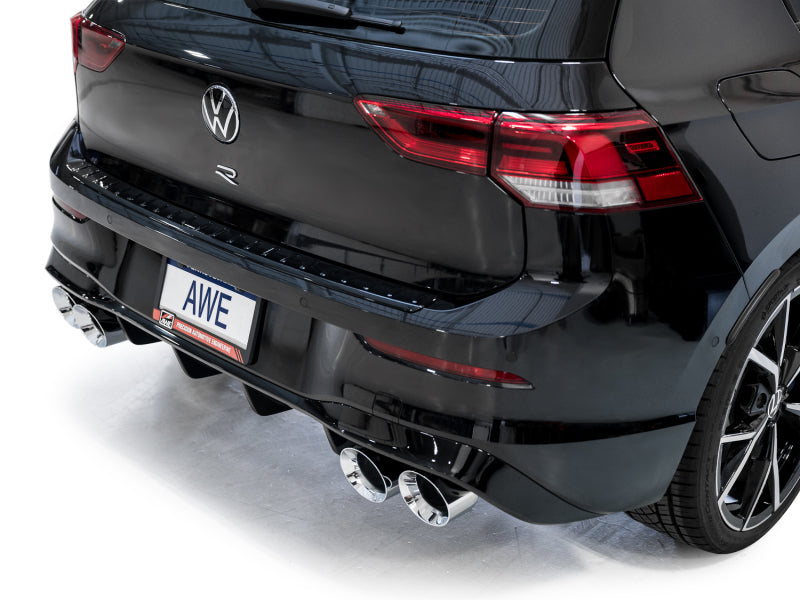 AWE Tuning AWE MK8 Volkswagen Golf R 3in Touring Edition Quad Exhaust - Chrome Silver Tips 3015-42658 3015-42658 Photo - Mounted