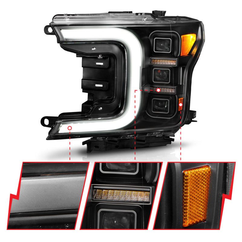 Anzo 18-20 Ford F-150 Full Led Projector Light Bar Headlights Black Amber 111519 111519 User 2