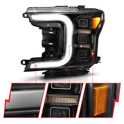 Anzo 18-20 Ford F-150 Full Led Projector Light Bar Headlights Black Amber 111519 111519 User 2