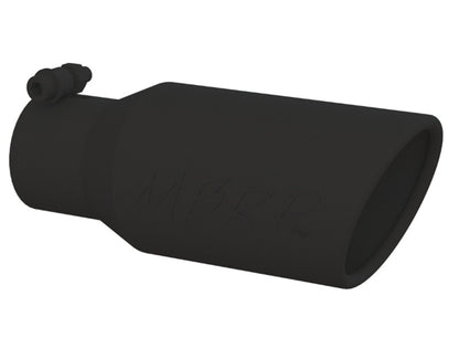 MBRP Tip, 4" O.D. Angled Rolled End 2 3/4" Inlet 10" Length,Black T5157BLK Photo - Primary