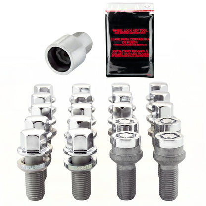 McGard 5 Lug Hex Install Kit w/Locks (Radius Seat Bolt) M14X1.5 / 17mm Hex / 27.5mm Shank L - Chrome 68174 68174 Photo - Primary