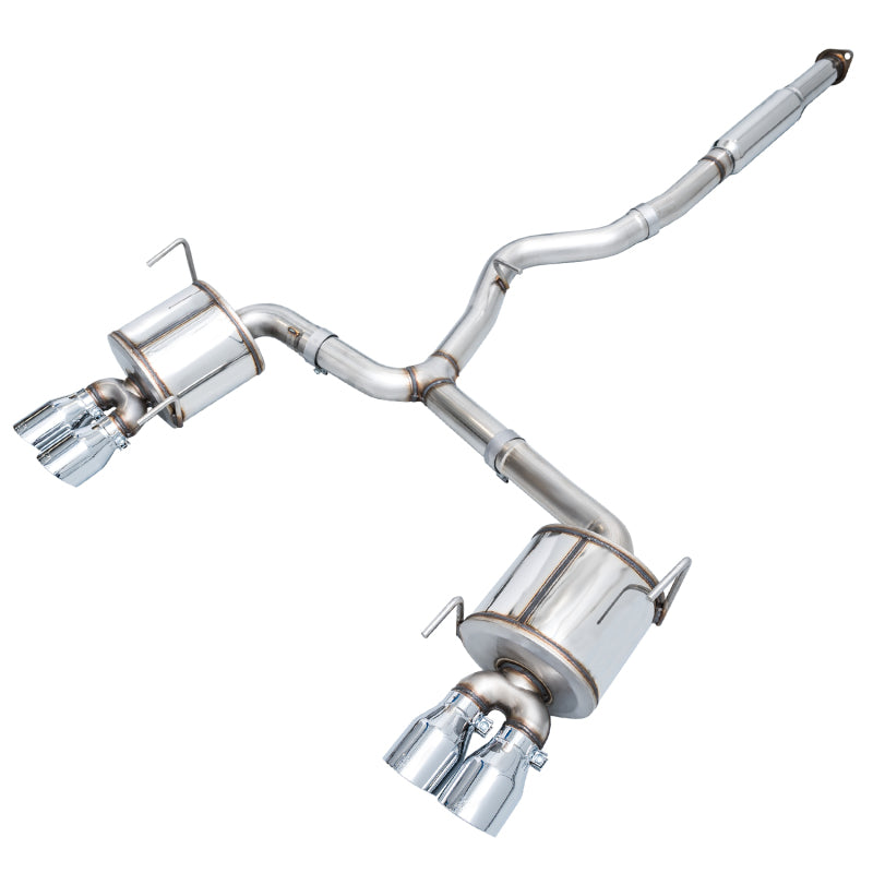 AWE Tuning Subaru STI VA / WRX GV / STI GV Sedan Touring Edition Exhaust - Chrome Silver Tip (102mm) 3015-42104 3015-42104 Photo - Primary