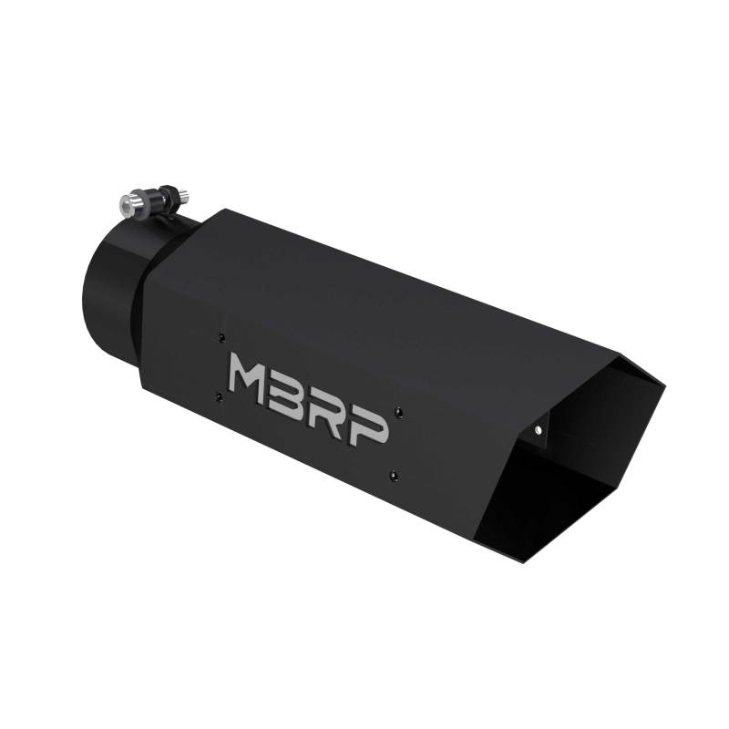 MBRP Universal Hex Tip 4in Inlet 16in Length w/ Logo T5164BLK Photo - Primary