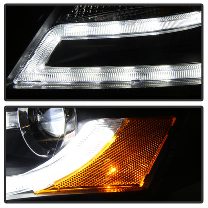 Spyder Audi A4 09-12 Projector Headlights Halogen Model Only - DRL LED Black PRO-YD-AA408-DRL-BK 5081544 5081544 User 1