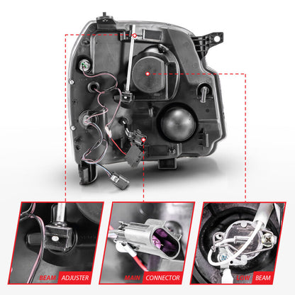 Anzo 2007-2014 Gmc Yukon Projector Headlights w/ Halo Chrome (CCFL) 111147 Photo - Unmounted