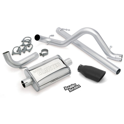 Banks Power 07-11 Jeep 3.8L Wrangler - 2dr Monster Exhaust System - SS Single Exhaust w/ Black Tip 51321-B 51321-B Photo - Primary