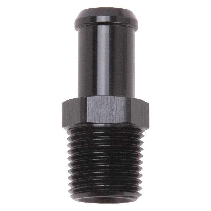 Edelbrock Hose End, Straight, 1/2" NPT to 5/8" Barb, Black Anodize 8159 Photo - Primary