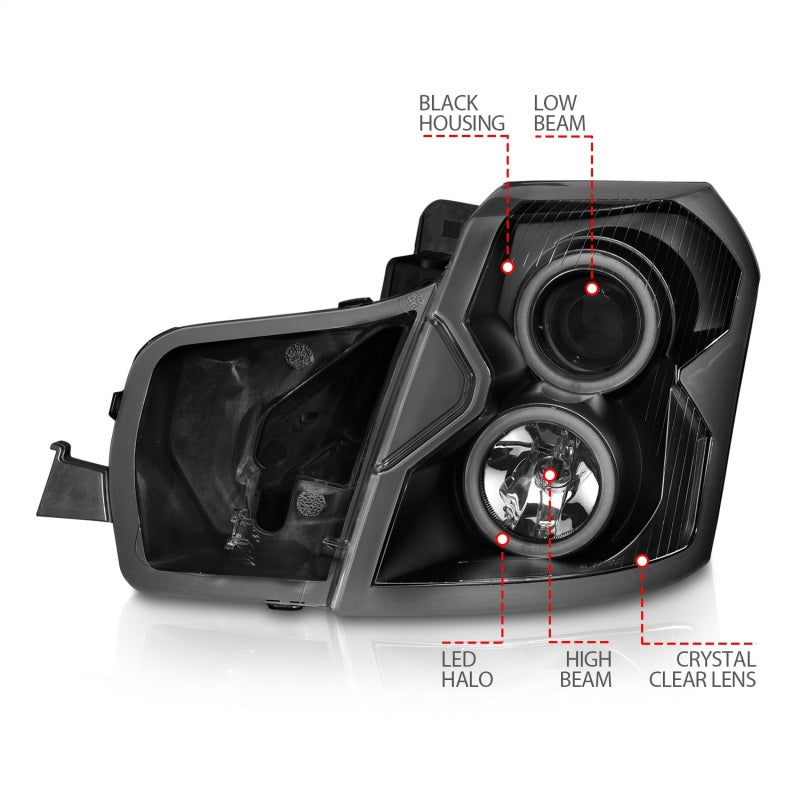 Anzo 2003-2007 Cadillac Cts Projector Headlights w/ Halo Black (CCFL) 121417 Photo - Unmounted