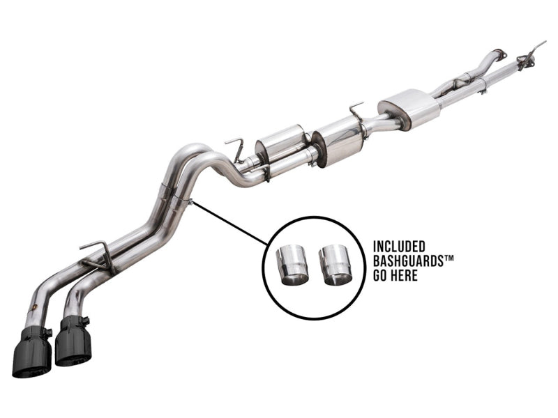 AWE Tuning AWE 16-22 Toyota Tacoma 0FG Catback Exhaust w/ BashGuard - Dual Diamond Black Tips 3015-33826 3015-33826 Photo - out of package