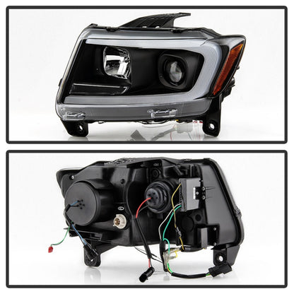 Spyder 11-13 Jeep Grand Cherokee - Light Bar Proj Headlights - Halo Model - Blk - PRO-YD-JGC11-LB-BK 5085795 5085795 Photo - Unmounted