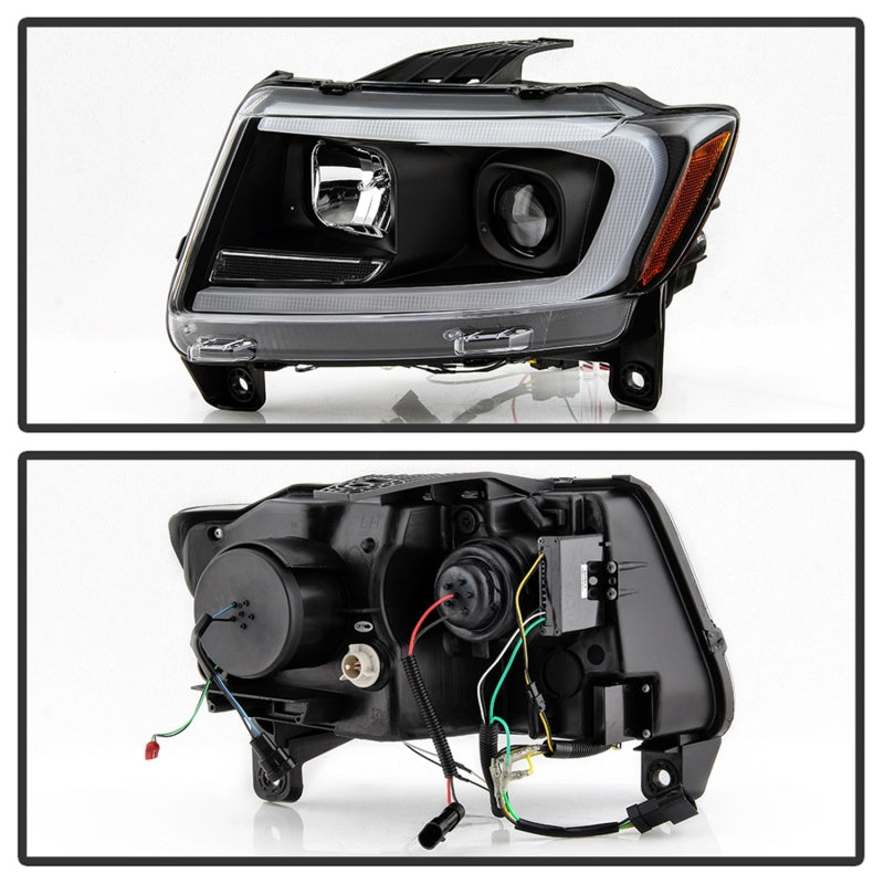 Spyder 11-13 Jeep Grand Cherokee - Light Bar Proj Headlights - Halo Model - Blk - PRO-YD-JGC11-LB-BK 5085795 5085795 Photo - Unmounted