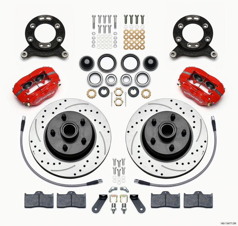 Wilwood FDL-M Front Kit,11.30" 1 PC Rotor&Hub,Drill-Red,1970-1973 Mustang 140-13477-DR Photo - Primary