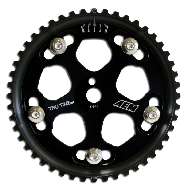 AEM Electronics Tru-Time Cam Gear Black 5-Bolt Mitsubishi 4G63 23-831BK Photo - Primary
