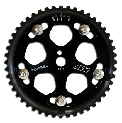 AEM Electronics Tru-Time Cam Gear Black 5-Bolt Mitsubishi 4G63 23-831BK Photo - Primary