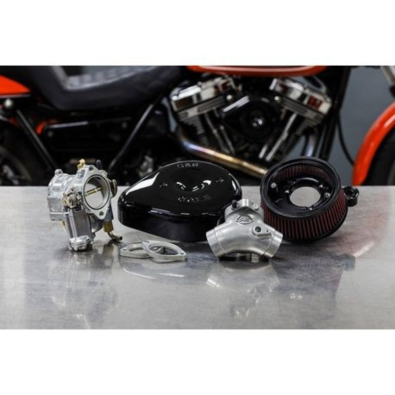 S&S Cycle 84-99 BT Super E Carburetor & Stealth Air Cleaner Kit w/ Black Teardrop 110-0146 110-0146 Photo - Primary