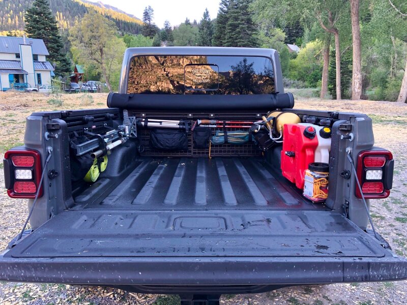 BuiltRight Industries 2020+ Jeep Gladiator Front Bed Wall Bedside Rack 102115 102115 Photo - lifestyle view