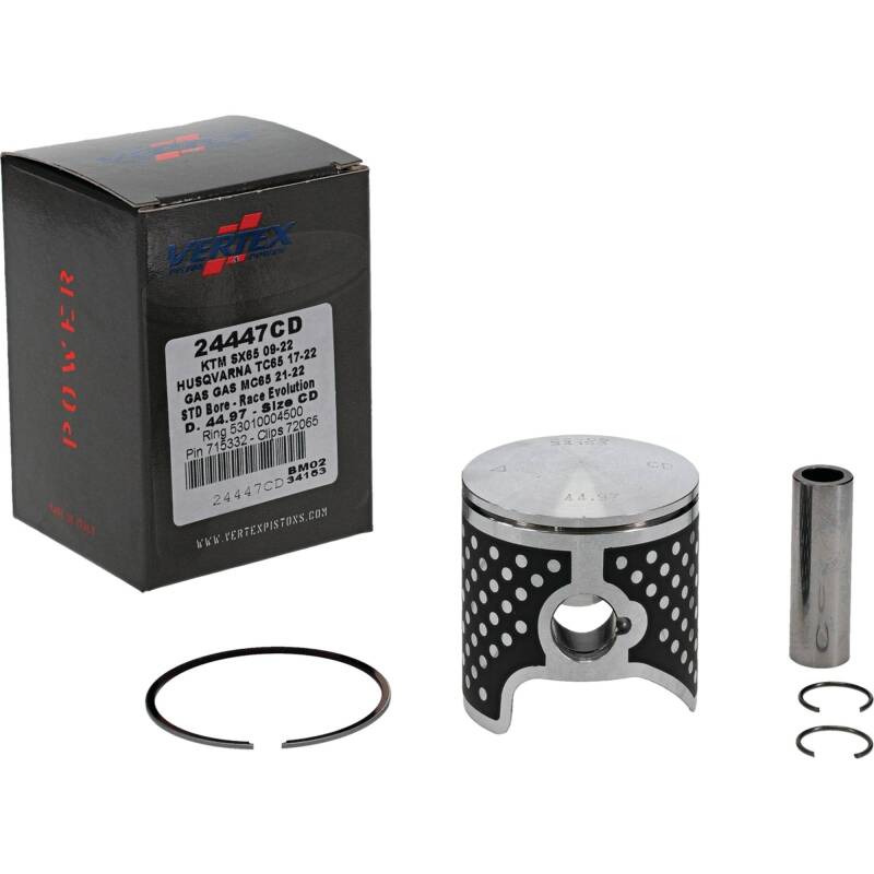 Vertex Pistons Vertex Piston 09-24 KTM 65 SX 65cc Cast Race Evolution Piston Kit 24447CD 24447CD Photo - Primary