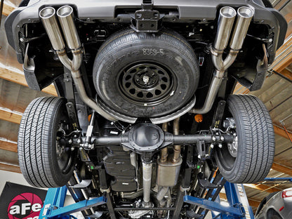 aFe Vulcan Series 4-3in 304SS Exhaust Cat-Back w/ Pol Tips 2019 GM Silverado/Sierra 1500 V8-6.2L 49-34102-P 49-34102-P Photo - Mounted