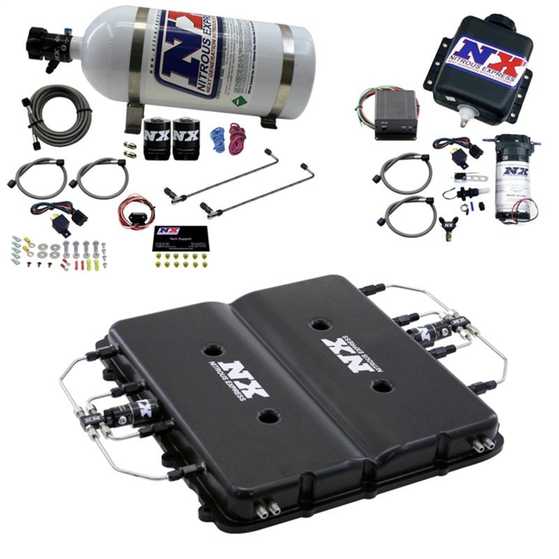 Nitrous Express Nitrous & Water Injection Kit w/Billet LT4 Supercharger Lid w/15lb Bottle 20939BMF-15 20939BMF-15 Photo - Primary