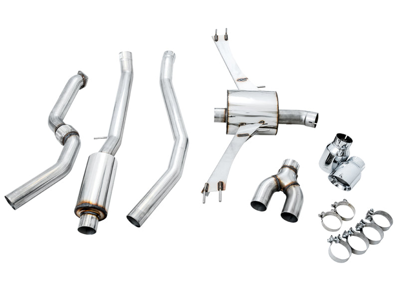 AWE Tuning 2016+ Honda Civic Si Touring Edition Exhaust w/Front Pipe & Dual Chrome Silver Tips 3015-32108 3015-32108 Photo - out of package