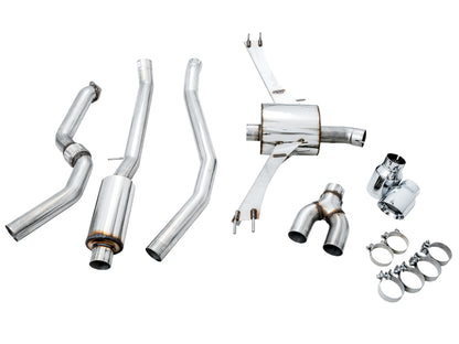 AWE Tuning 2016+ Honda Civic Si Touring Edition Exhaust w/Front Pipe & Dual Chrome Silver Tips 3015-32108 3015-32108 Photo - out of package