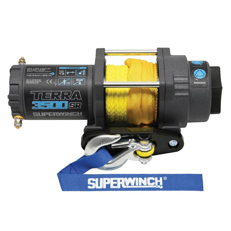 Superwinch 3500 LBS 12V DC 7/32in x 32ft Synthetic Rope Terra 3500SR Winch - Gray Wrinkle 1135270 1135270 Photo - Primary