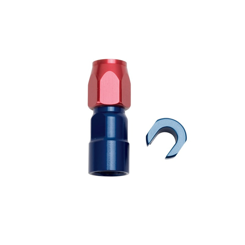 Russell Performance 3/8in SAE Quick Disc Female to -6 Hose Red/Blue Straight Hose End 611200 611200 Photo - Primary