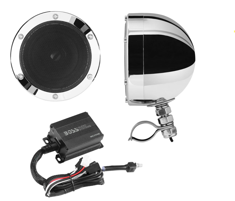 Boss Audio Systems Motorcycle Speaker Amplifier / Bluetooth / 4in Speakers MC720B