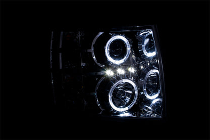 Anzo 2007-2013 Chevrolet Silverado 1500 Projector Headlights w/ Halo Chrome 111199 Photo - Mounted