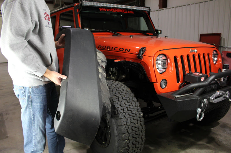 Fishbone Offroad 07-18 Jeep Wrangler Front/Rear Tube Fenders - Aluminum Blk Txtrd Pwdrcoat(Set Of 4) FB33006 FB33006 Photo - lifestyle view