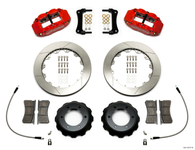 Wilwood FNSL6R Front Hat Kit,12.88", Red 2005-15 Toyota Tacoma w/Lines 140-14577-R Photo - Primary