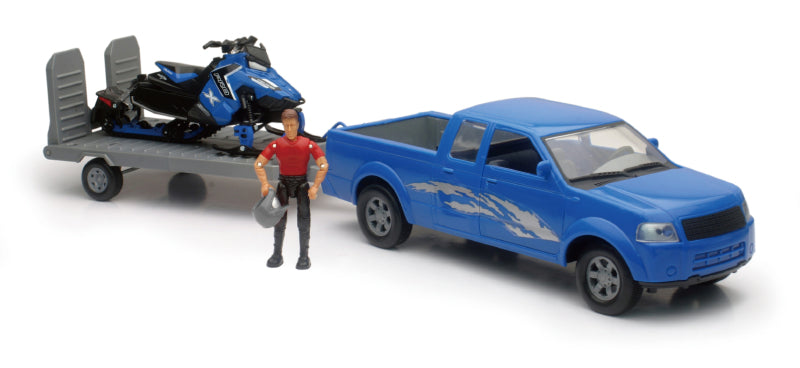 New Ray Toys Pickup with Polaris Switchback Snomobile and Figurine Set/ Scale - 1:18 SS-37406A SS-37406A User 1