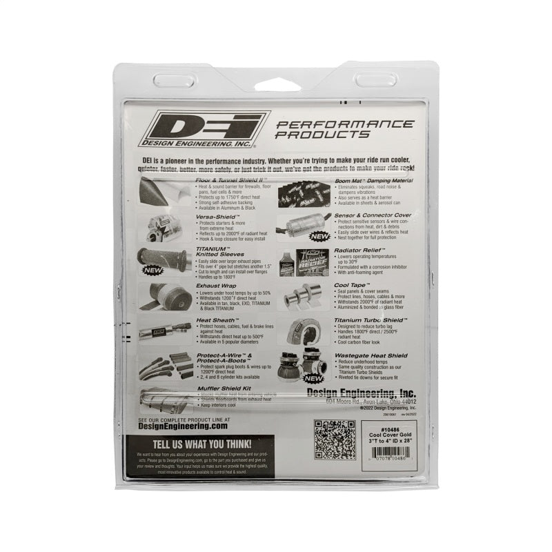 DEI Cool-Cover GOLD 3in to 4in OD Air Tube x 28in L - Air Tube Cover Kit 10486 10486 Photo - Unmounted