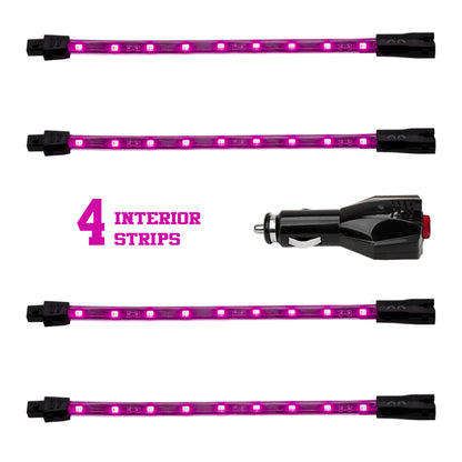 XKGLOW XK Glow Single Color XKGLOW UnderglowLED Accent Light Car/Truck Kit Pink - 4x8In XK041004-P XK041004-P User 1