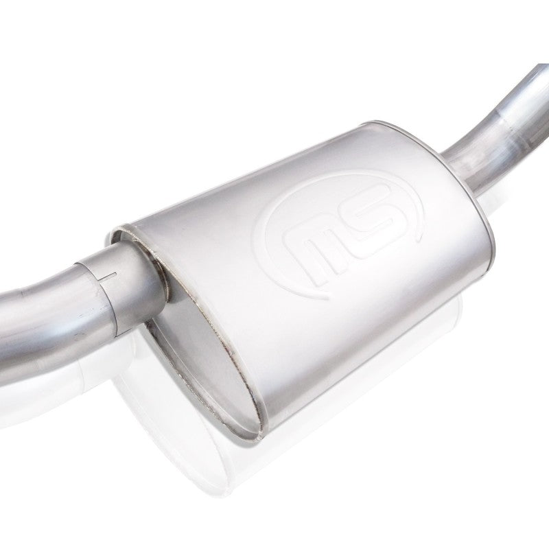 Stainless Works 62-67 Chevy Nova 3in Catback w/ X-Pipe Turbo Chambered Mufflers 3in Cores NVSBC3CB NVSBC3CB Photo - Close Up