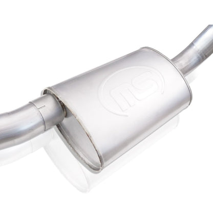 Stainless Works 62-67 Chevy Nova 3in Catback w/ X-Pipe Turbo Chambered Mufflers 3in Cores NVSBC3CB NVSBC3CB Photo - Close Up