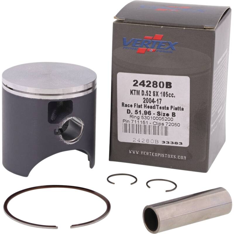 Vertex Pistons Vertex Piston 04-11 KTM 105 SX 105cc Cast Race Piston Kit 24280B 24280B Photo - Primary