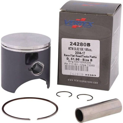 Vertex Pistons Vertex Piston 04-11 KTM 105 SX 105cc Cast Race Piston Kit 24280B 24280B Photo - Primary