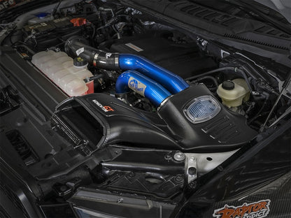 aFe Momentum XP Pro 5R Cold Air Intake System w/ 3 in Blue Intake Tubes 54-73120-L Photo - Mounted