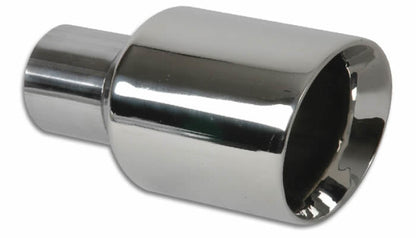 Vibrant 2.50in Inlet I.D. 3.50in Outlet O.D. Round Stainless Steel Tip (Double Wall Angle Cut) 1272 1272 Photo - Primary