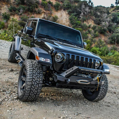 Westin Wj2 Stubby Front Bumper W/Led Light Bar Mount 59-80085 Photo - Mounted