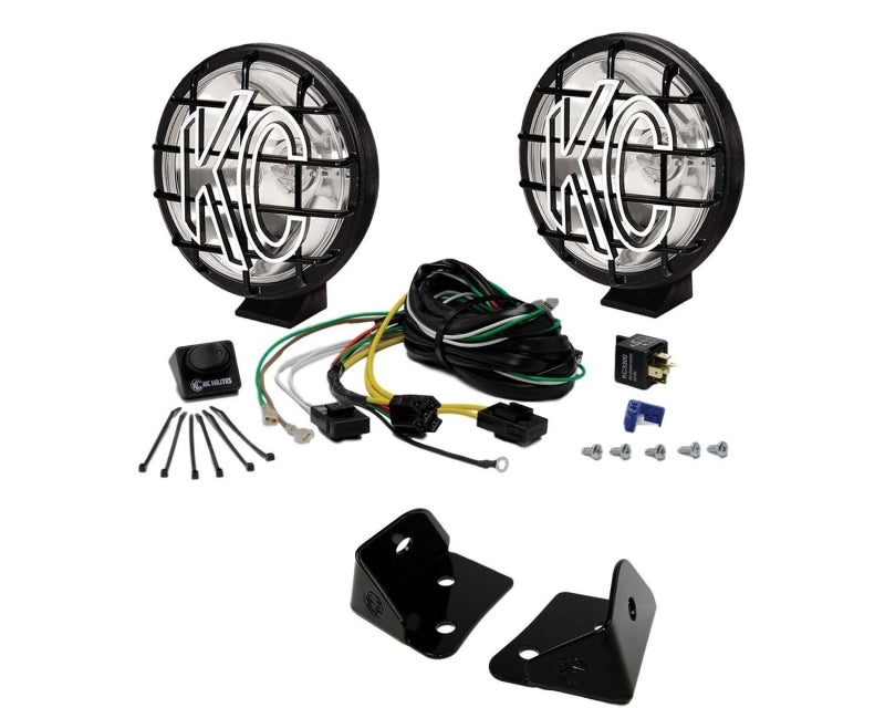 KC HiLiTES 07-18 Jeep JK A-Pillar Mount Light Kit w/Apollo Pro Halogen Lights 100w Spot Beam - Black 97102 97102 User 1