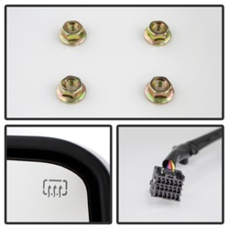 SPYDER xTune Chevy Silverado 14-16 Heated Amber LED Signal Telescoping Mirrors MIR-CSIL14S-G2-PWH-AM-SET 9936708 9936708 Photo - Unmounted