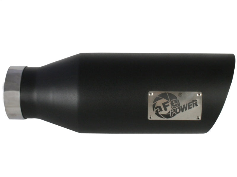 aFe MACH Force-Xp 4in 409 Stainless Steel Exhaust Tip - 4 In x 7 Out x 18 49-92023-B Photo - Unmounted