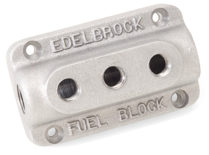 Edelbrock Triple Outlet Fuel Block Kit 1285 Photo - Unmounted