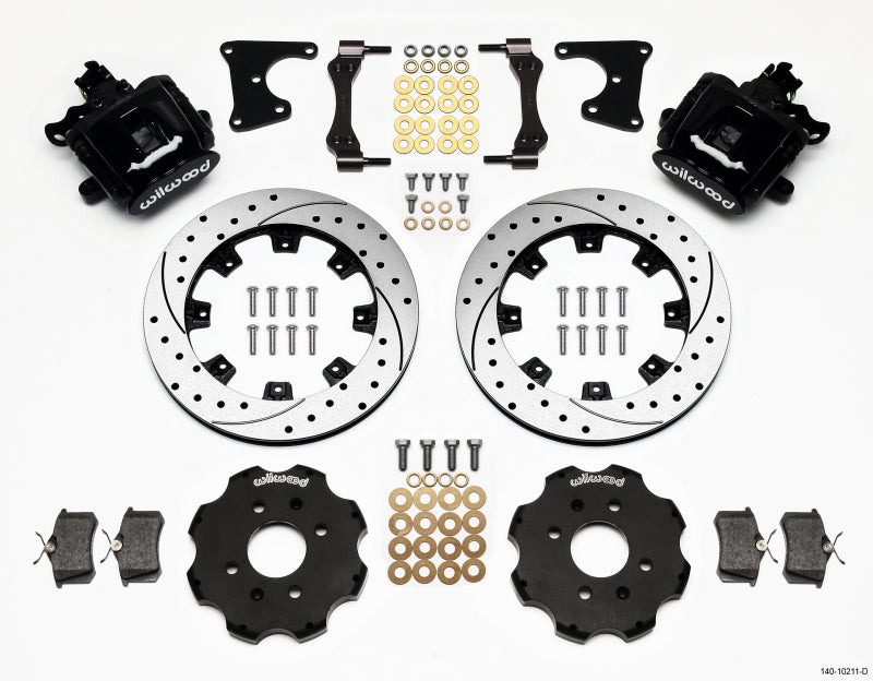 Wilwood Combination Parking Brake Rear Kit 12.19in Drilled Civic / Integra Drum 2.71 Hub Offset 140-10211-D 140-10211-D Photo - Primary